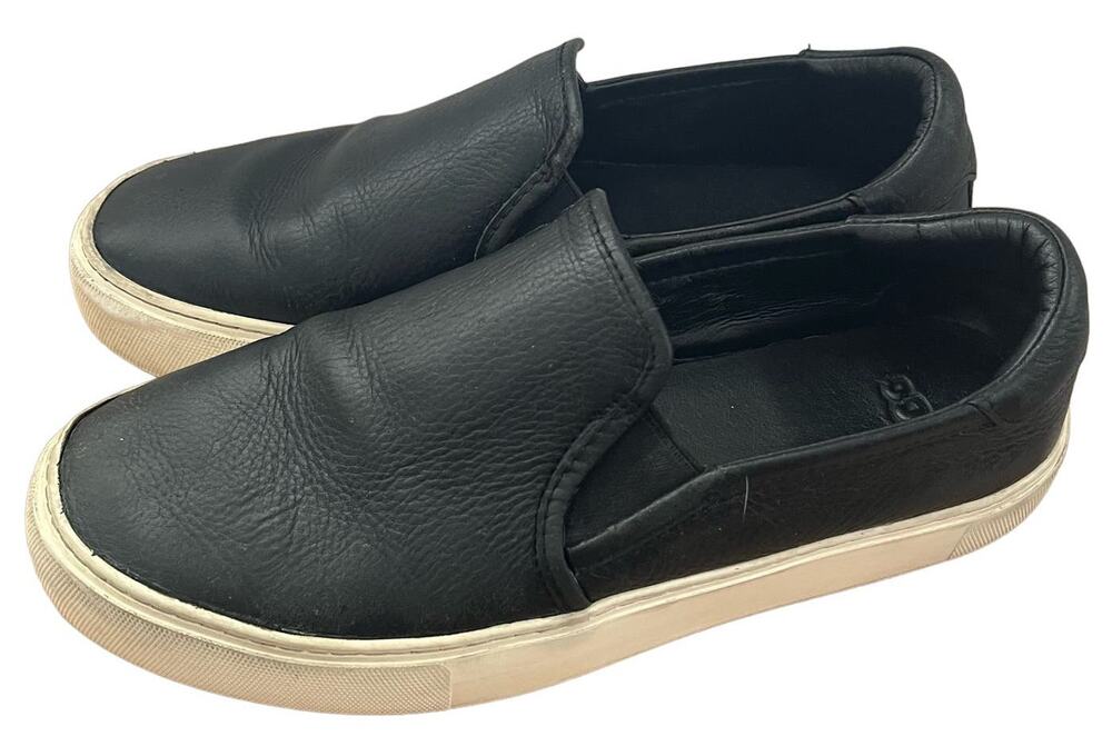 UGG Women's Jass Slip on Leather Sneakers Black-Size 8.5